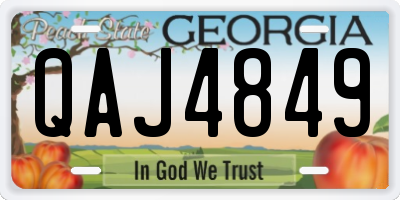 GA license plate QAJ4849