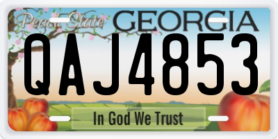 GA license plate QAJ4853