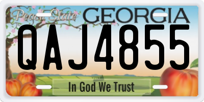 GA license plate QAJ4855