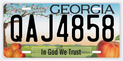 GA license plate QAJ4858