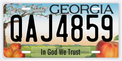 GA license plate QAJ4859