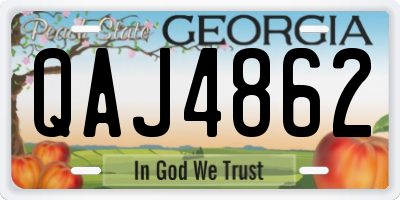 GA license plate QAJ4862