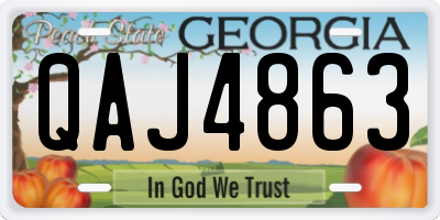 GA license plate QAJ4863