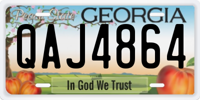 GA license plate QAJ4864