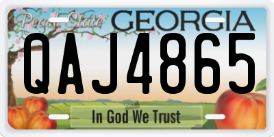 GA license plate QAJ4865