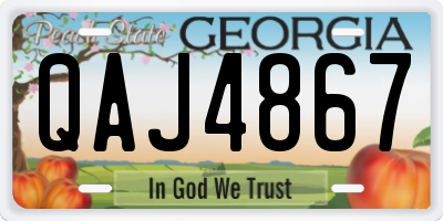 GA license plate QAJ4867