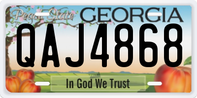 GA license plate QAJ4868