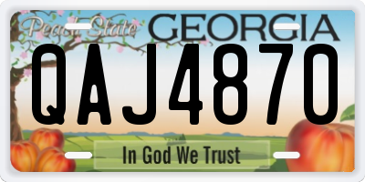 GA license plate QAJ4870