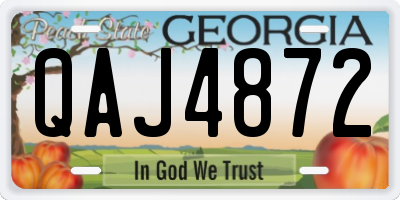 GA license plate QAJ4872