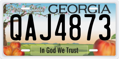 GA license plate QAJ4873