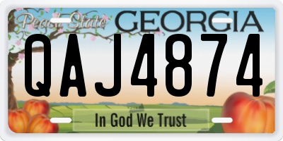 GA license plate QAJ4874