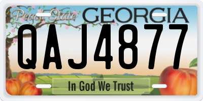 GA license plate QAJ4877