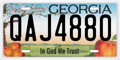 GA license plate QAJ4880