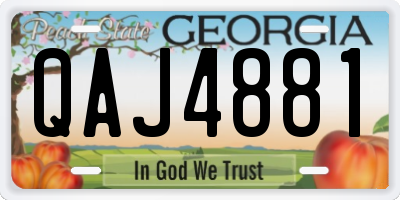 GA license plate QAJ4881