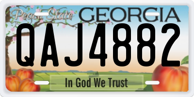 GA license plate QAJ4882