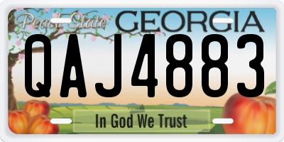 GA license plate QAJ4883