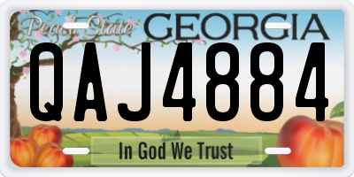 GA license plate QAJ4884