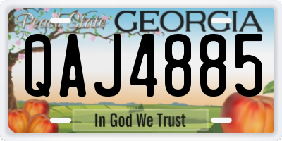GA license plate QAJ4885