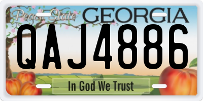 GA license plate QAJ4886