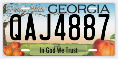 GA license plate QAJ4887
