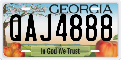 GA license plate QAJ4888