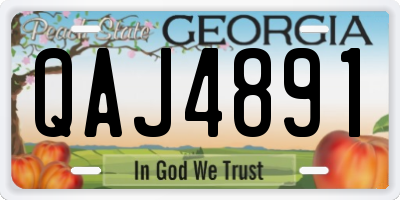 GA license plate QAJ4891