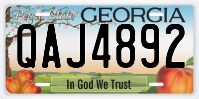 GA license plate QAJ4892