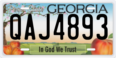 GA license plate QAJ4893