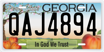 GA license plate QAJ4894