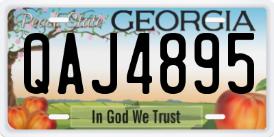 GA license plate QAJ4895