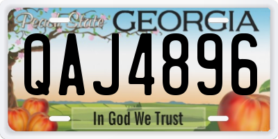 GA license plate QAJ4896