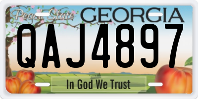 GA license plate QAJ4897