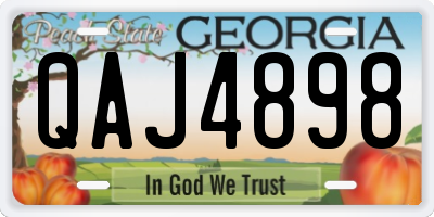 GA license plate QAJ4898