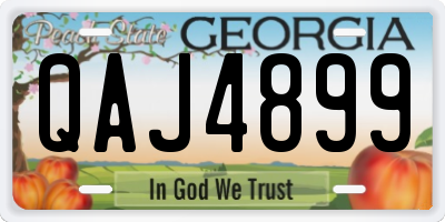 GA license plate QAJ4899