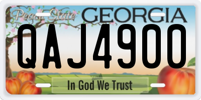 GA license plate QAJ4900