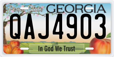 GA license plate QAJ4903
