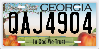 GA license plate QAJ4904