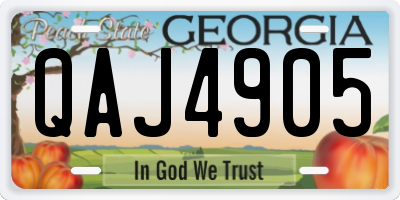 GA license plate QAJ4905