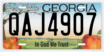 GA license plate QAJ4907