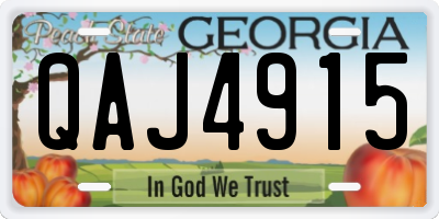 GA license plate QAJ4915