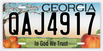 GA license plate QAJ4917