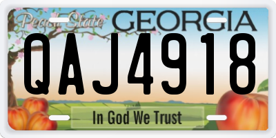 GA license plate QAJ4918