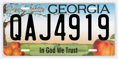 GA license plate QAJ4919