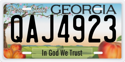 GA license plate QAJ4923