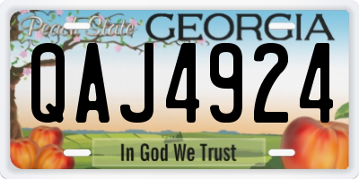GA license plate QAJ4924