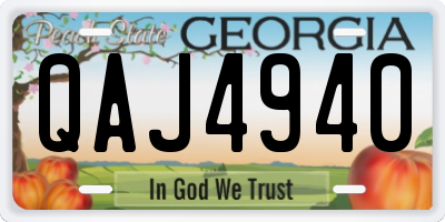 GA license plate QAJ4940