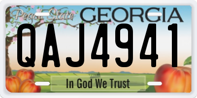 GA license plate QAJ4941