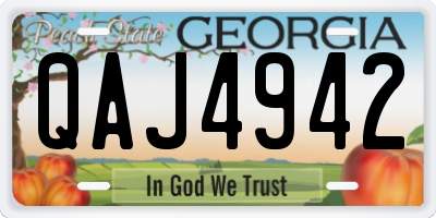 GA license plate QAJ4942