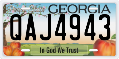 GA license plate QAJ4943