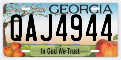 GA license plate QAJ4944